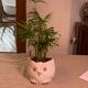 Cache pot owl glazed ceramic white slip earthenware siol Portugal