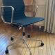 Charles Eames Vitra office armchair black fabric polished aluminum excellent condition