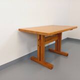Charlotte Perriand Les Arcs vintage rectangular pine dining table from the 60s 70s