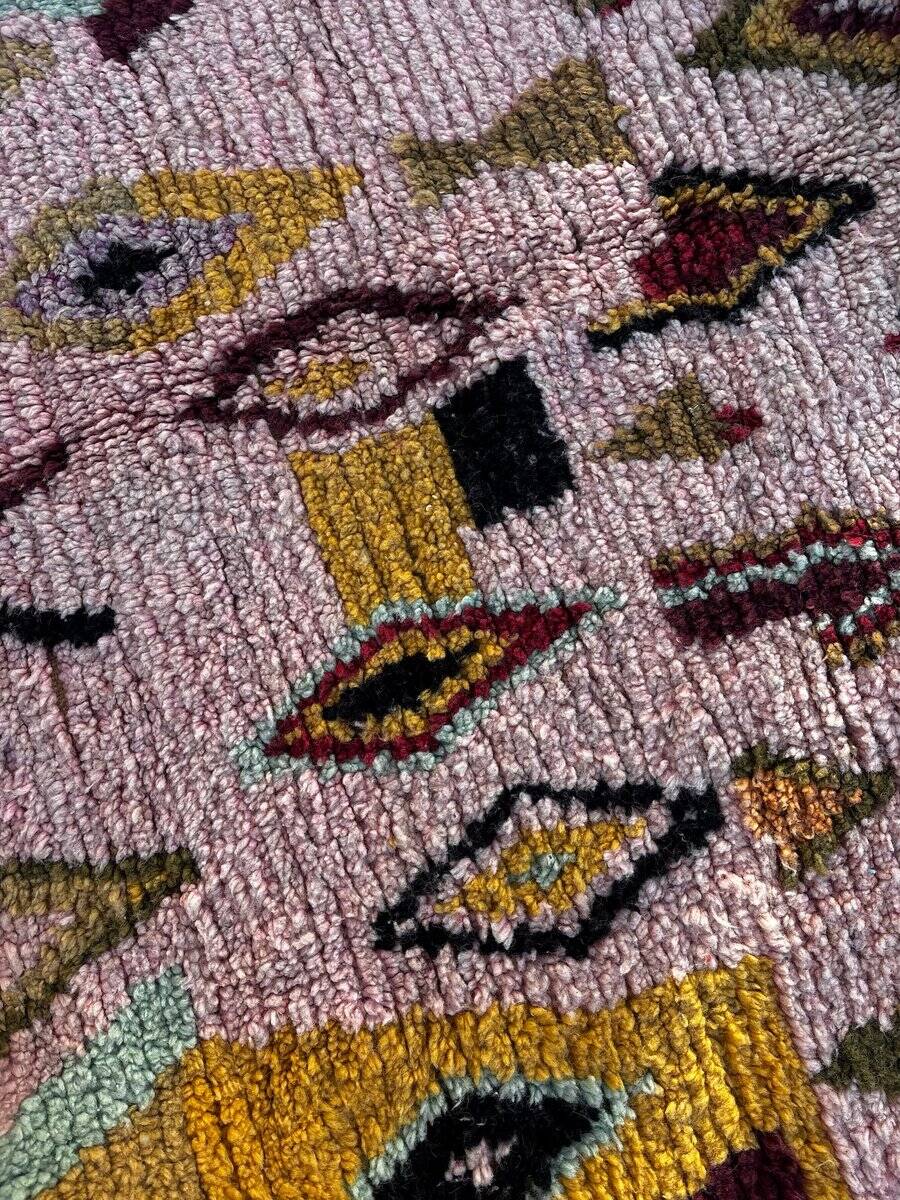 Moroccan bohemian Berber rug in multicoloured wool.