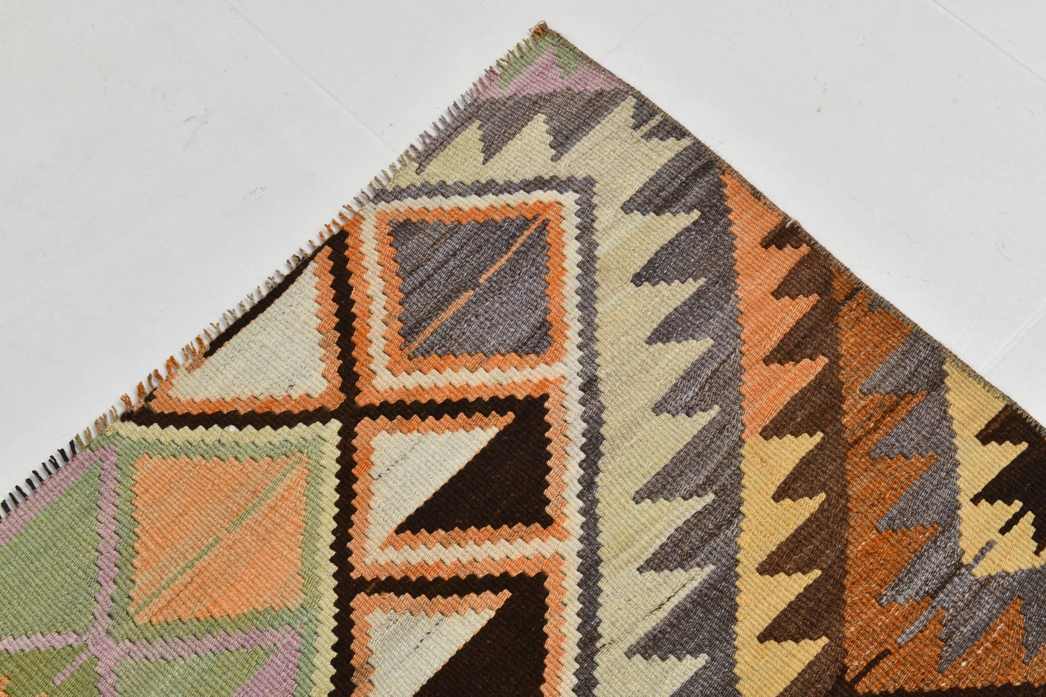 Yellow & Brown Turkish Kilim Rug, 172x284Cm