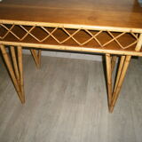 Rattan and wood desk