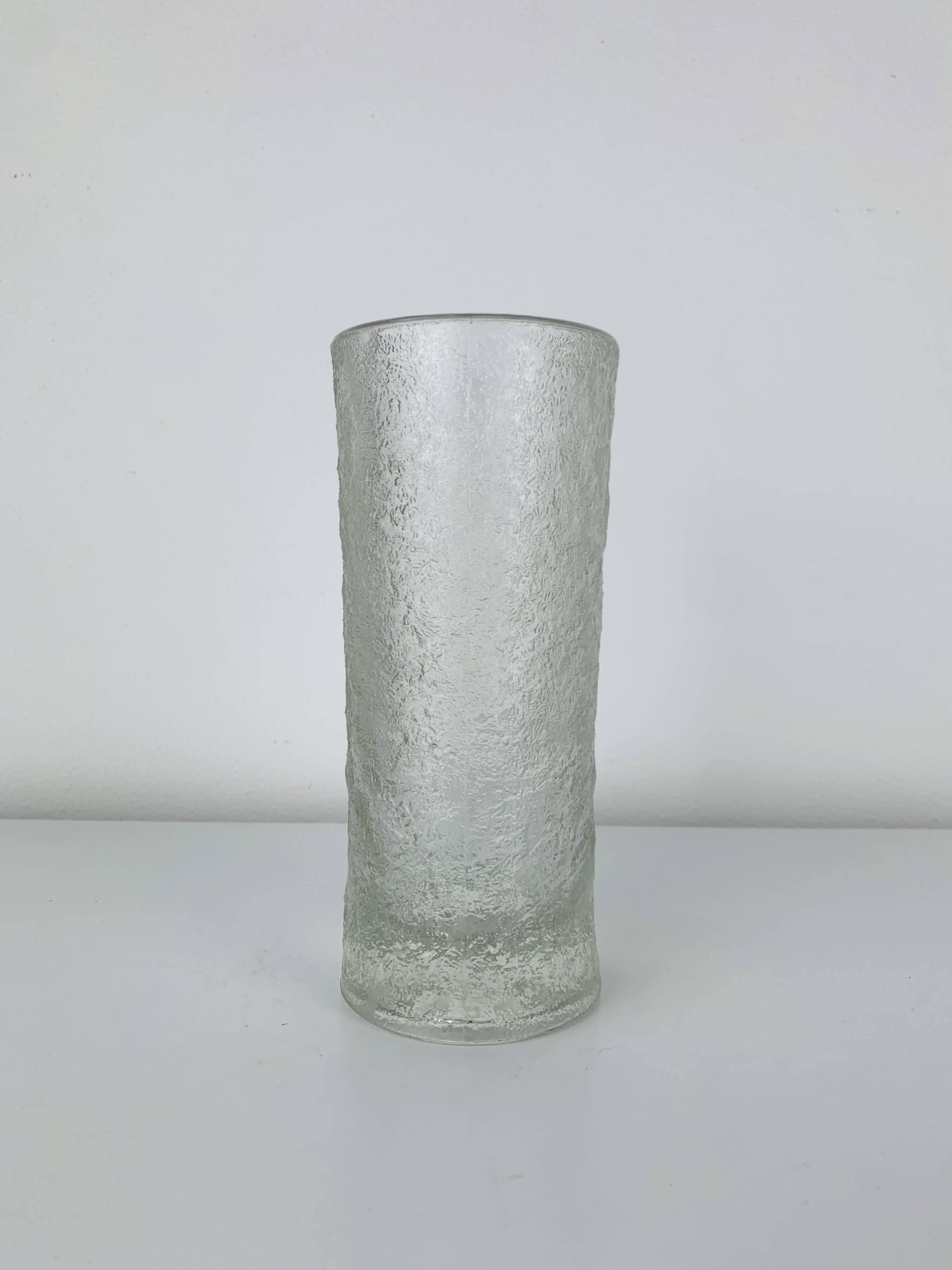 Molded glass roller vase by Pavel Panek for Sklo Union, 1970s