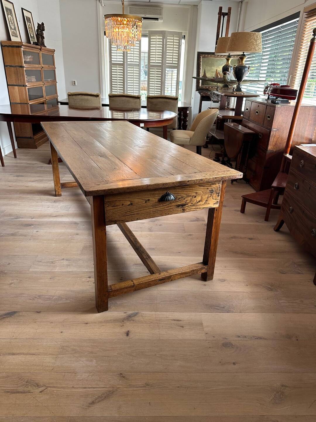 Table de ferme antique en chêne