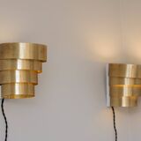 hans Agne Jakobsson, Paire d'applique en  laiton circa 1960.