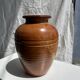 Large brown artisanal ceramic vase