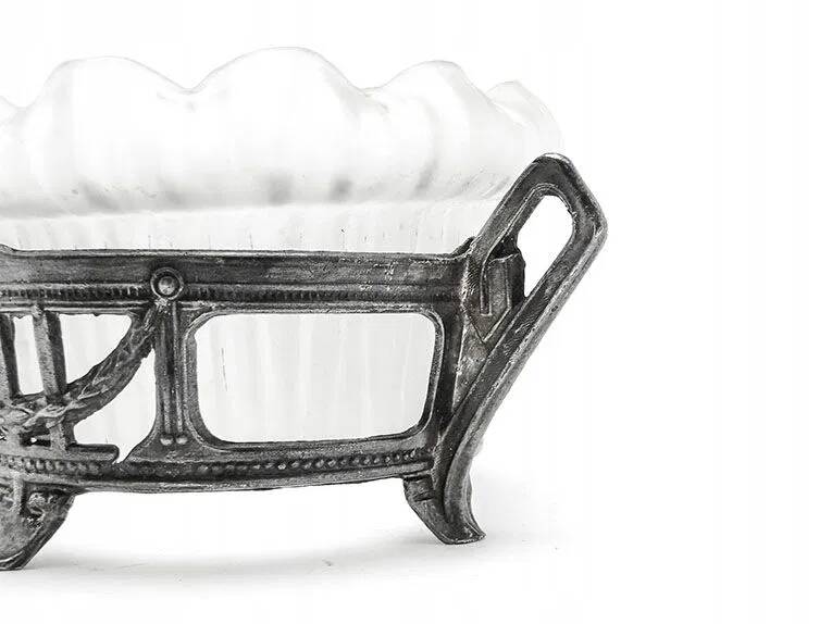 A4F Sugar Bowl in Secessionist Style with Opaline Insert