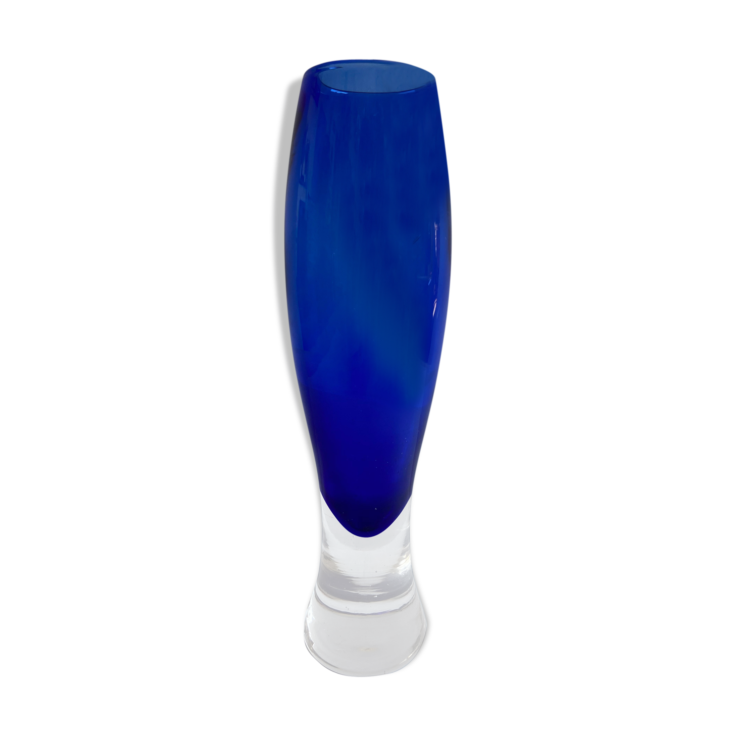 Blue glass vase