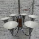 Art Deco hanging lamp with 6 chromed vials