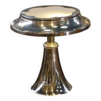 1960s chrome metal designer table lamp