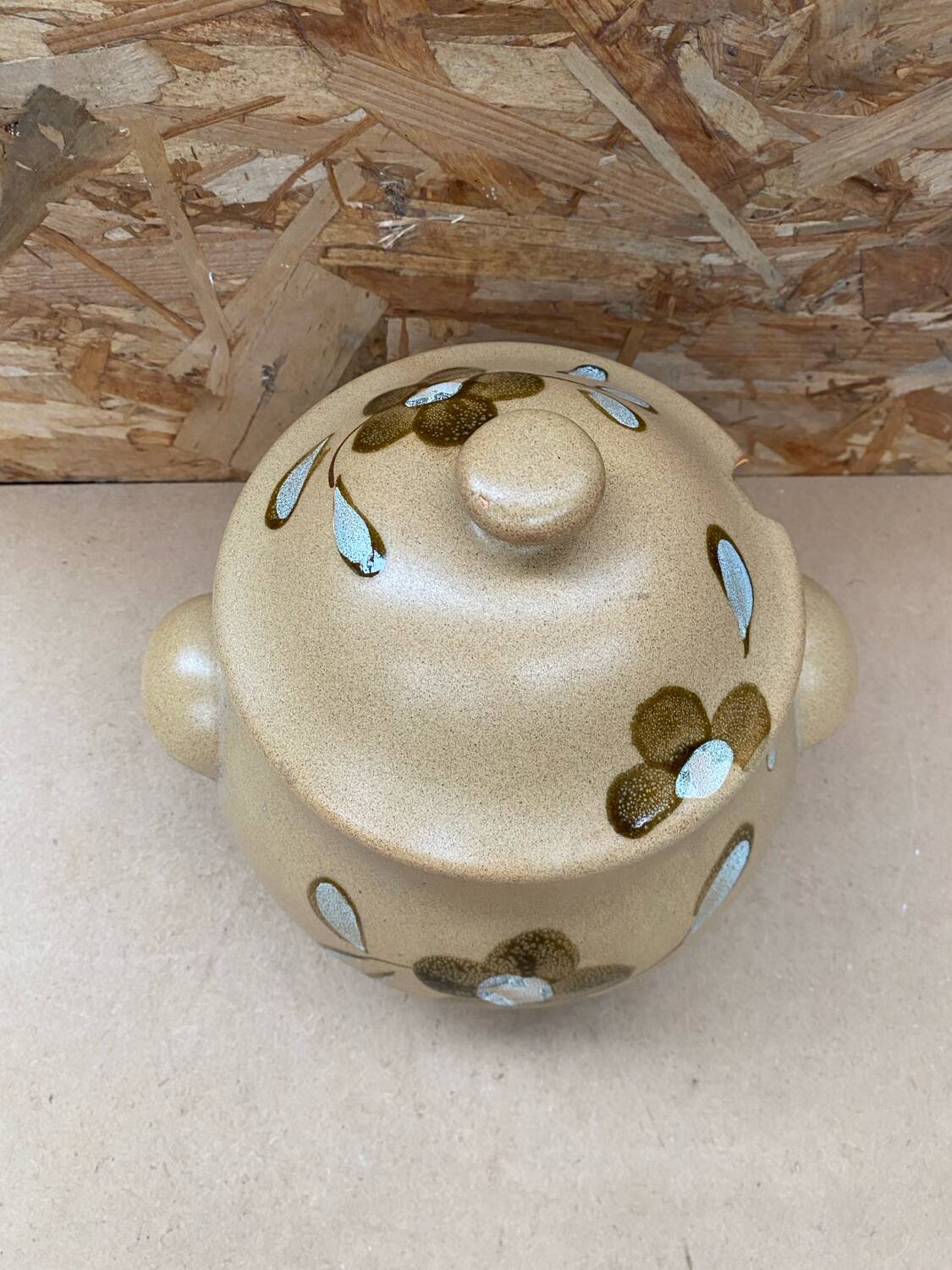 Old sarreguemines soup tureen nadege model ceramic beige vintage