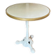 Bistro table in cast iron and beige melamine ⌀ 60 cm