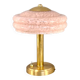 Art Deco mushroom table lamp, powdered pink Clichy glass