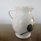 Orangeade set in cracked ceramic, floral pattern from the 60s