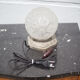 Charles Ranc art deco lamp, bedside lamp, nickel-plated bronze and glass globe