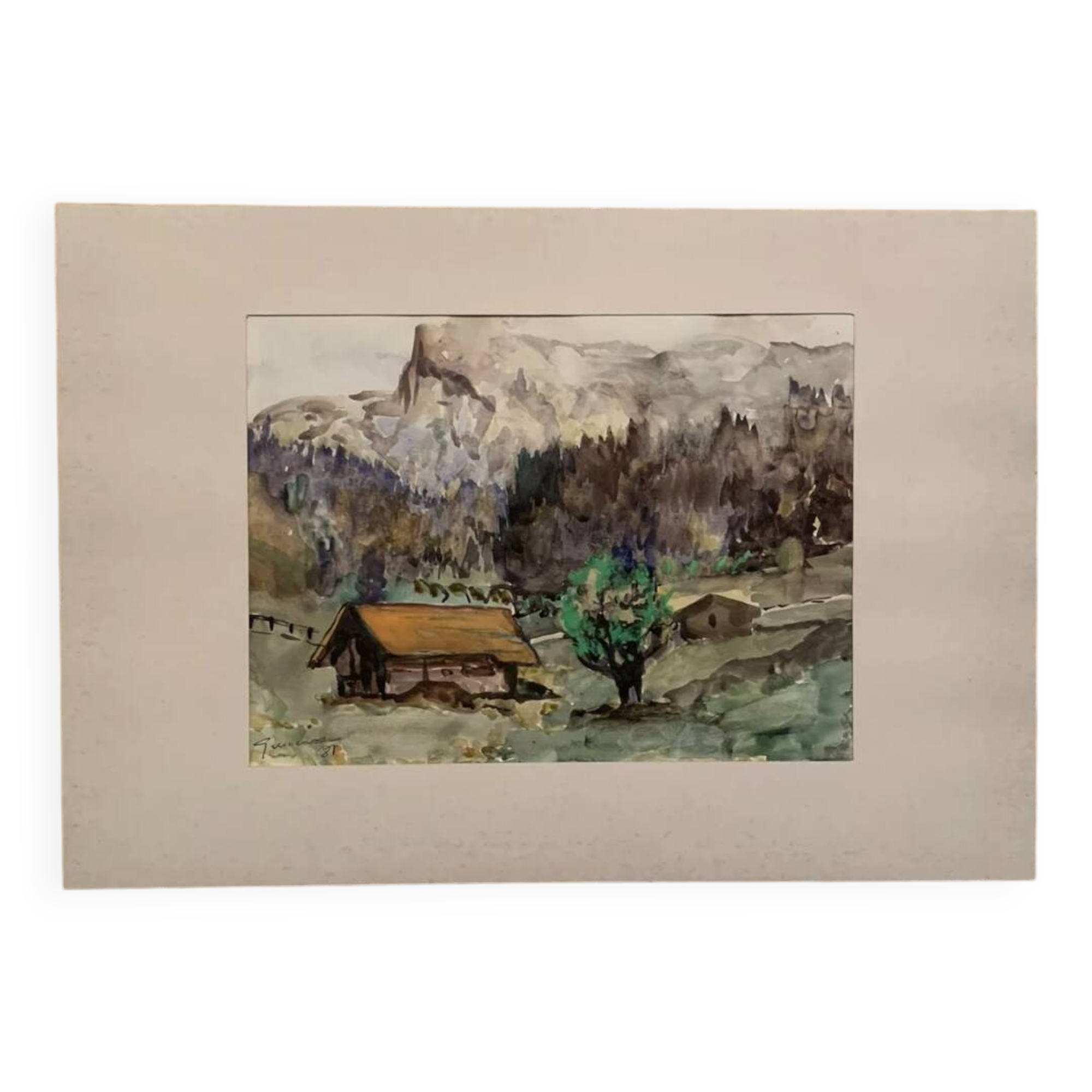 Jean Jacques GRUNENWALD (1911 - 1982) - Gouache And Pastel - Mountain