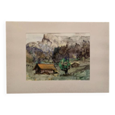 Jean Jacques GRUNENWALD (1911 - 1982)  - Gouache Et Pastel- Montagne