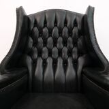 Georgian Style Rare Original Chesterfield Leather Armchair, 1950s