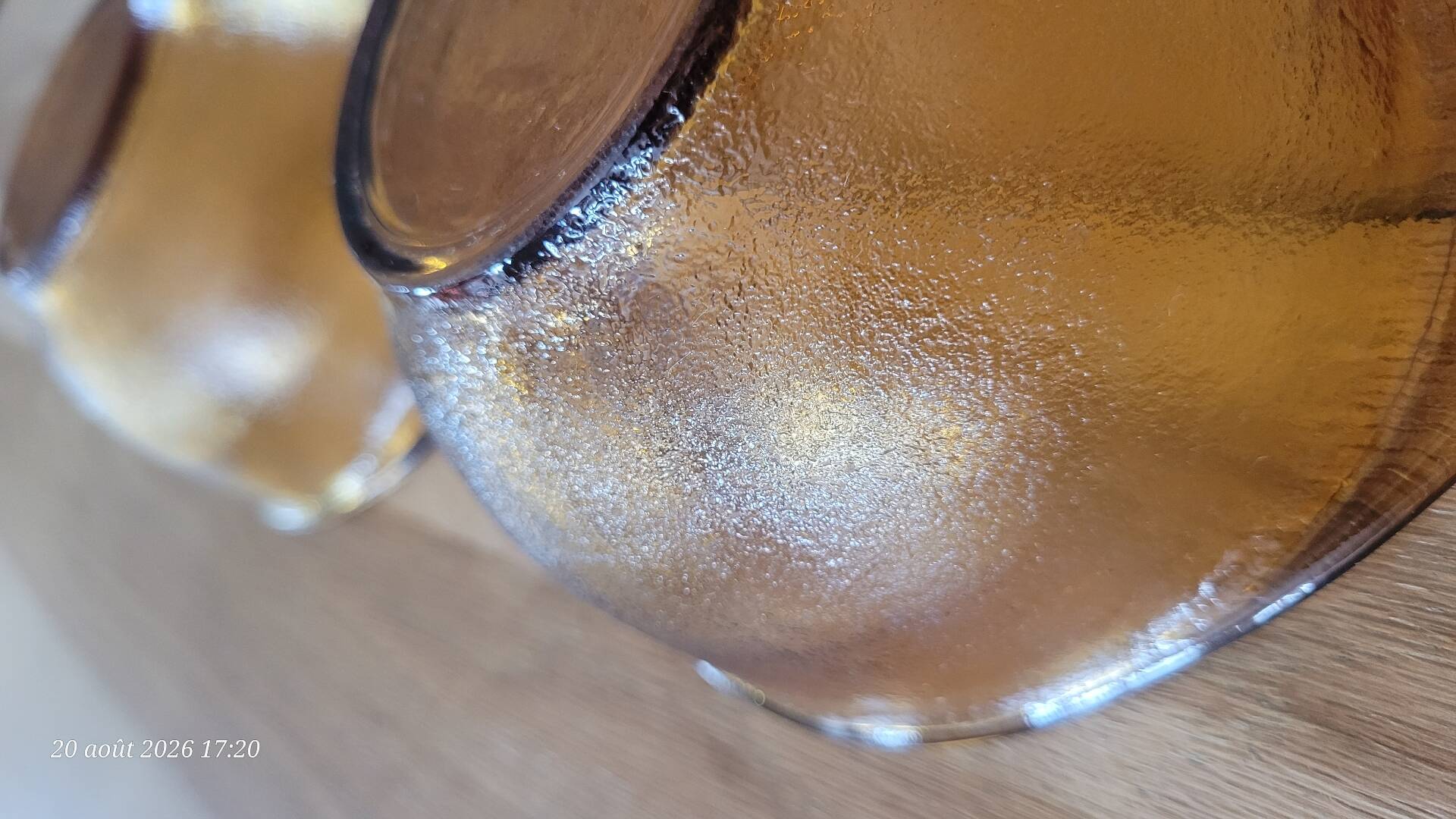 3 frosted glass bowls, amber