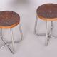 Bauhaus Stools in Chromed Steel, Beech and Plywood, Germany, 1930s, Set of 2
