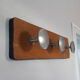 Porte manteau mural 1960 bois et métal 3 patères