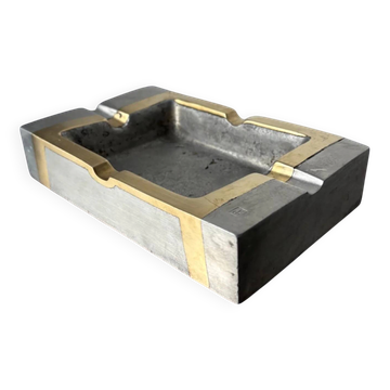 Brutalist ashtray by David Marshall in bronze, 1970s