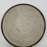 Puisaye stoneware pie dish signed Lacheny