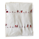 Nappe brodée main de Madagascar  noir, rouge, chocolat -  coton - 234x145 cm