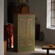 Old Danish cupboard painted with floral patterns, folk art, 19th century.