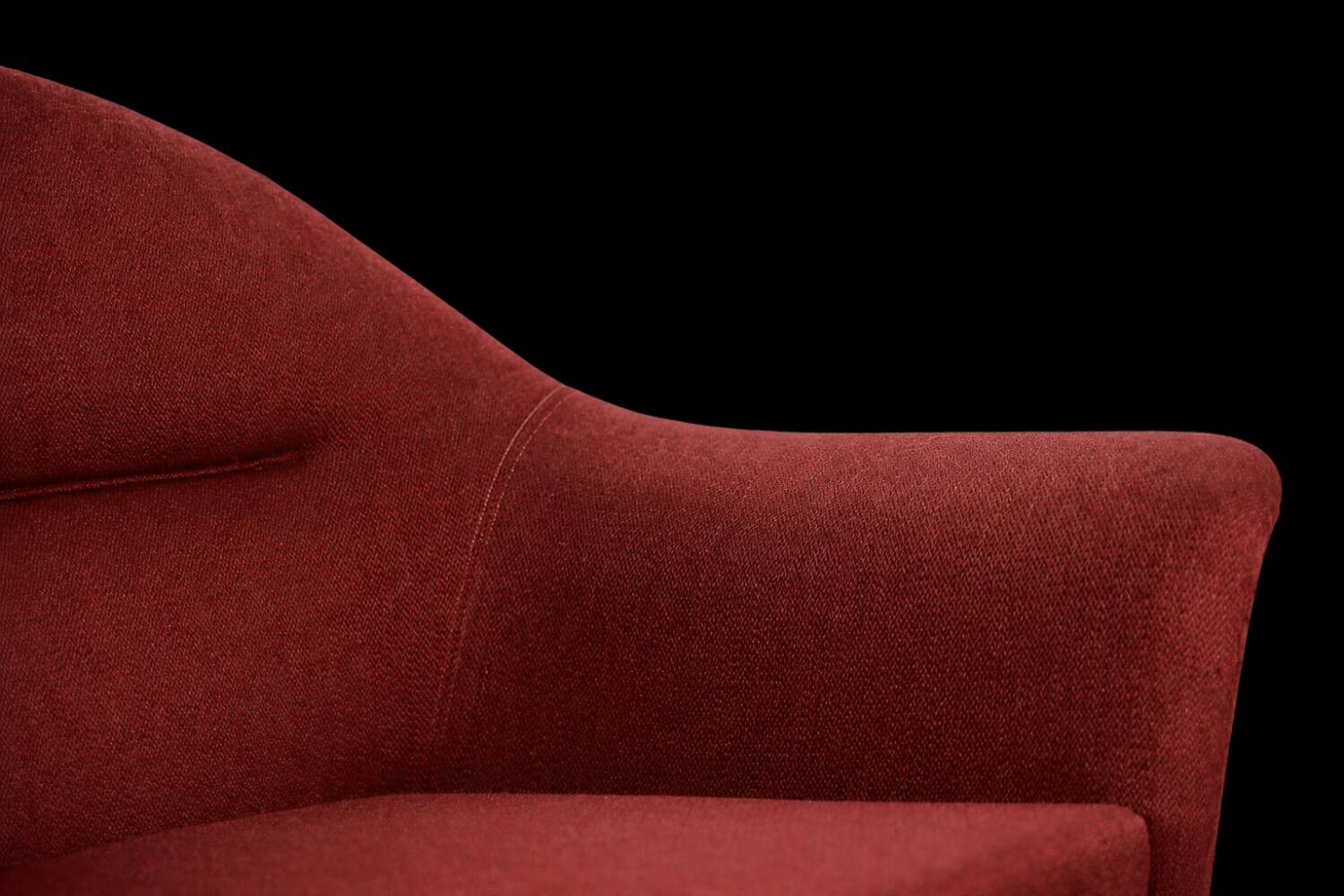 Vintage Mid-Century Scandinavian Modern 3-Seater Red Sofa