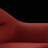 Vintage Mid-Century Scandinavian Modern 3-Seater Red Sofa