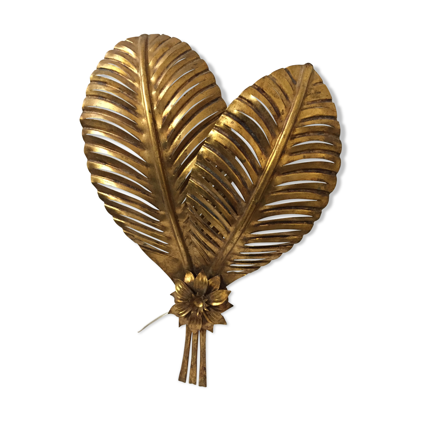 Wall light gold leaves, 70s
