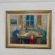 Original mid-century Swedish oil on canvas – “Family” by Eric With – vintage & framed – 75 × 91 cm (29.5" × 35.8")