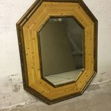 Octagonal bamboo mirror
