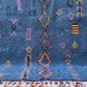 Tapis Handmade Marocain bleu décoré 200cmx300cm