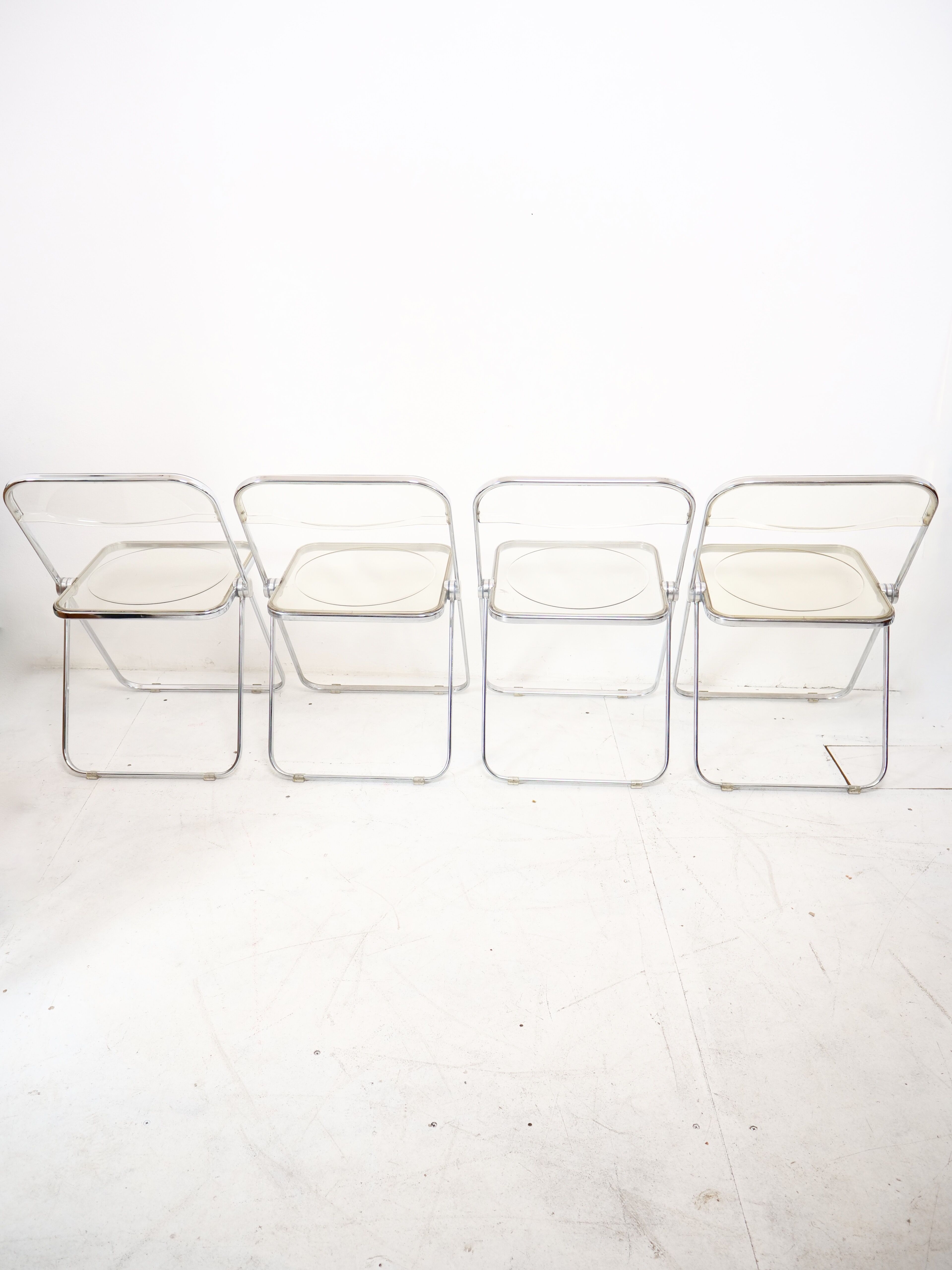 Suite of 4 Plia chairs by Giancarlo Piretti for castelli