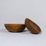 Swedish folk art, unique set of 2 farmer's bowls from the 19th century.