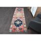 1970s Turkish Oushak Handmade Wool Cotton Pink Runner Rug 82x285