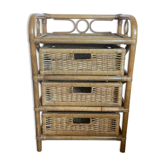 Rattan and bamboo dresser