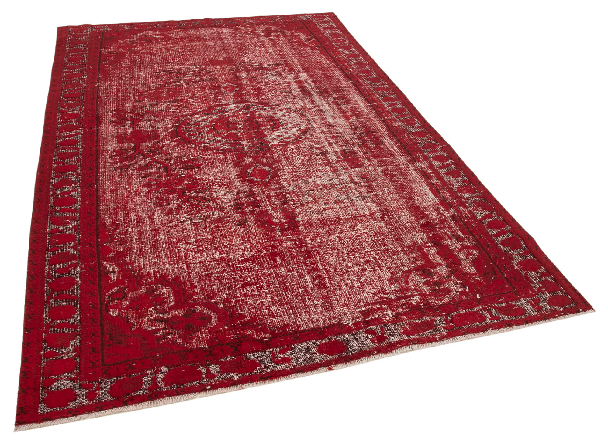 Hand-Knotted Vintage Turkish 1970s 177 cm x 268 cm Red Carpet
