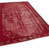 Hand-Knotted Vintage Turkish 1970s 177 cm x 268 cm Red Carpet