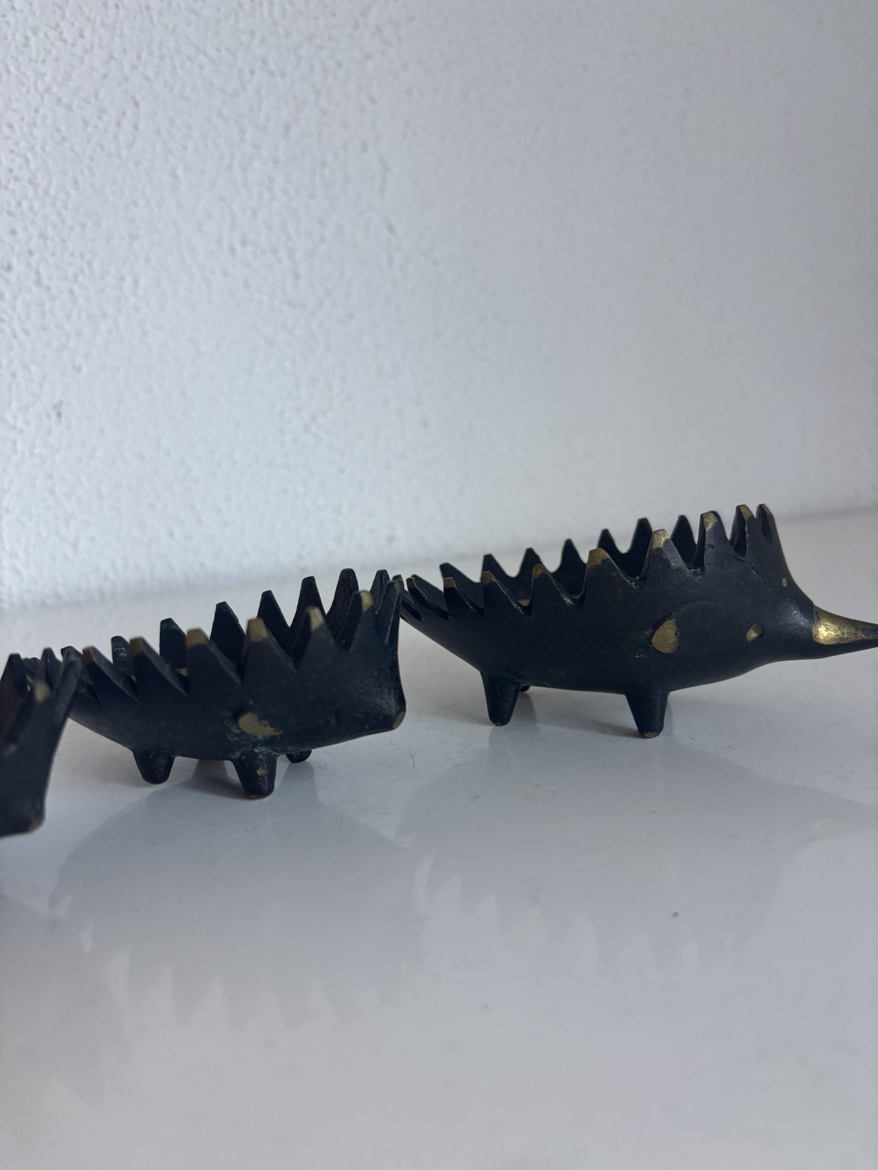Vintage 1950 hedgehog ashtrays by Walter Bosse for Hertha Baller
