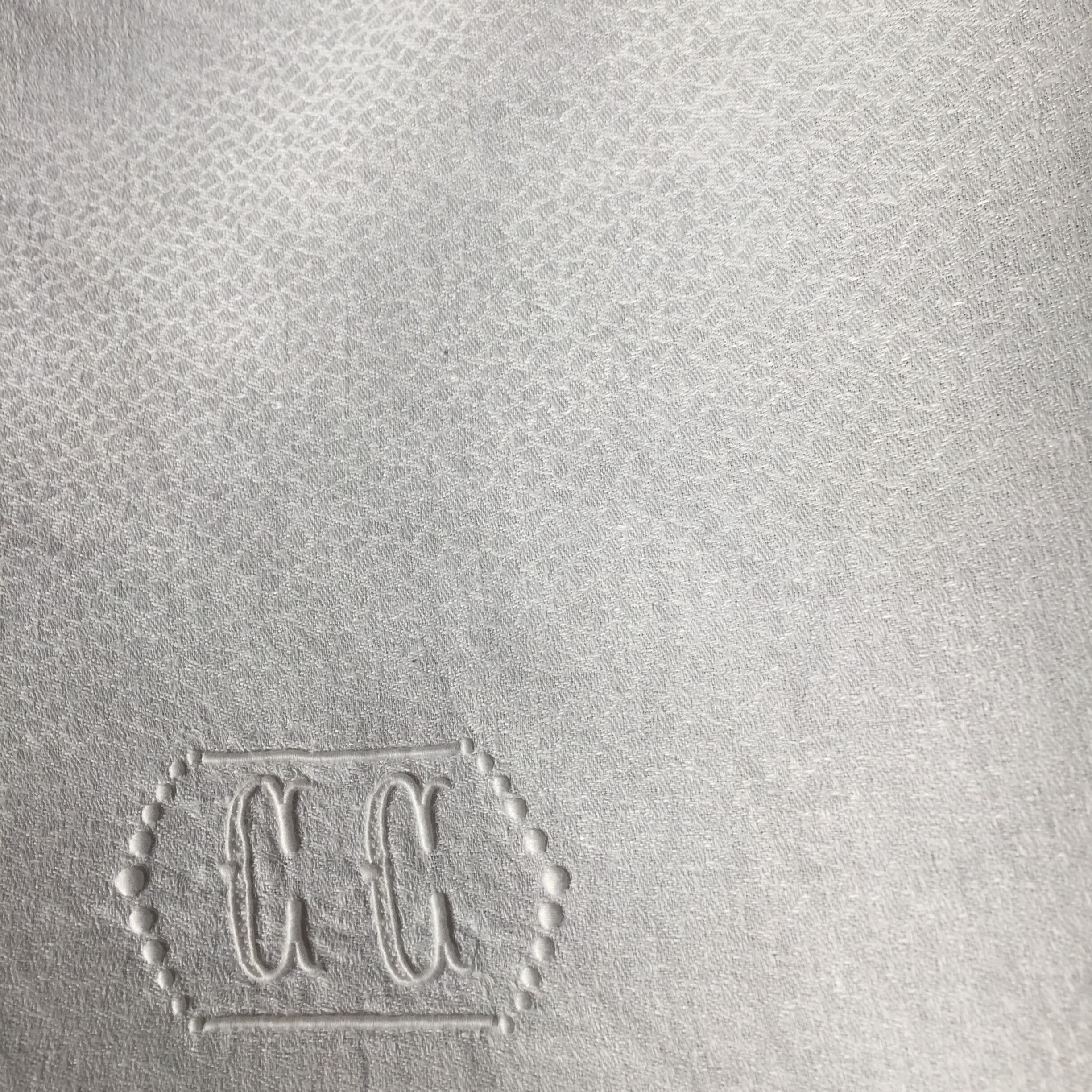 Embroidered tablecloth, double monogram