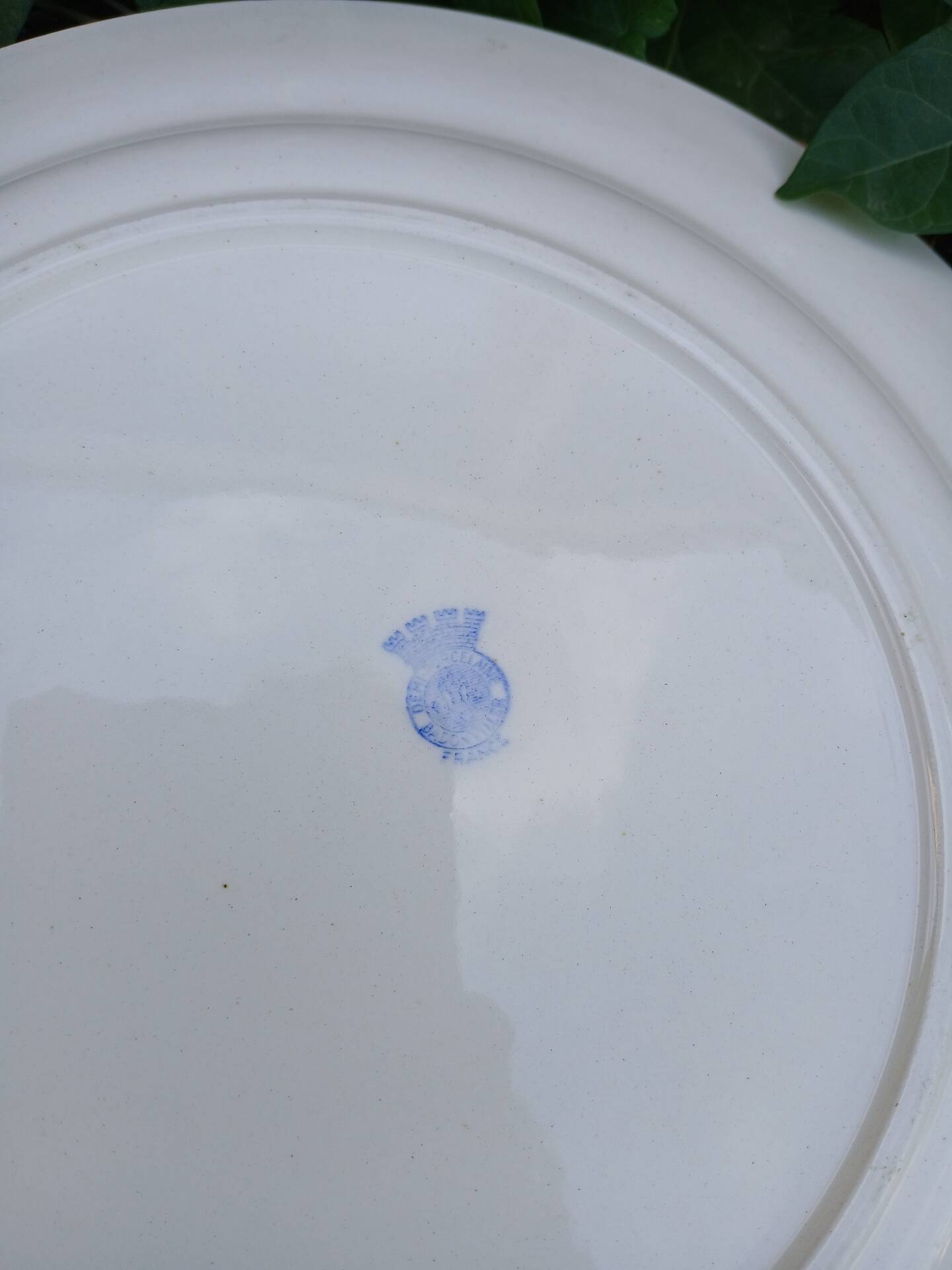 Large round antique Badonviller plate