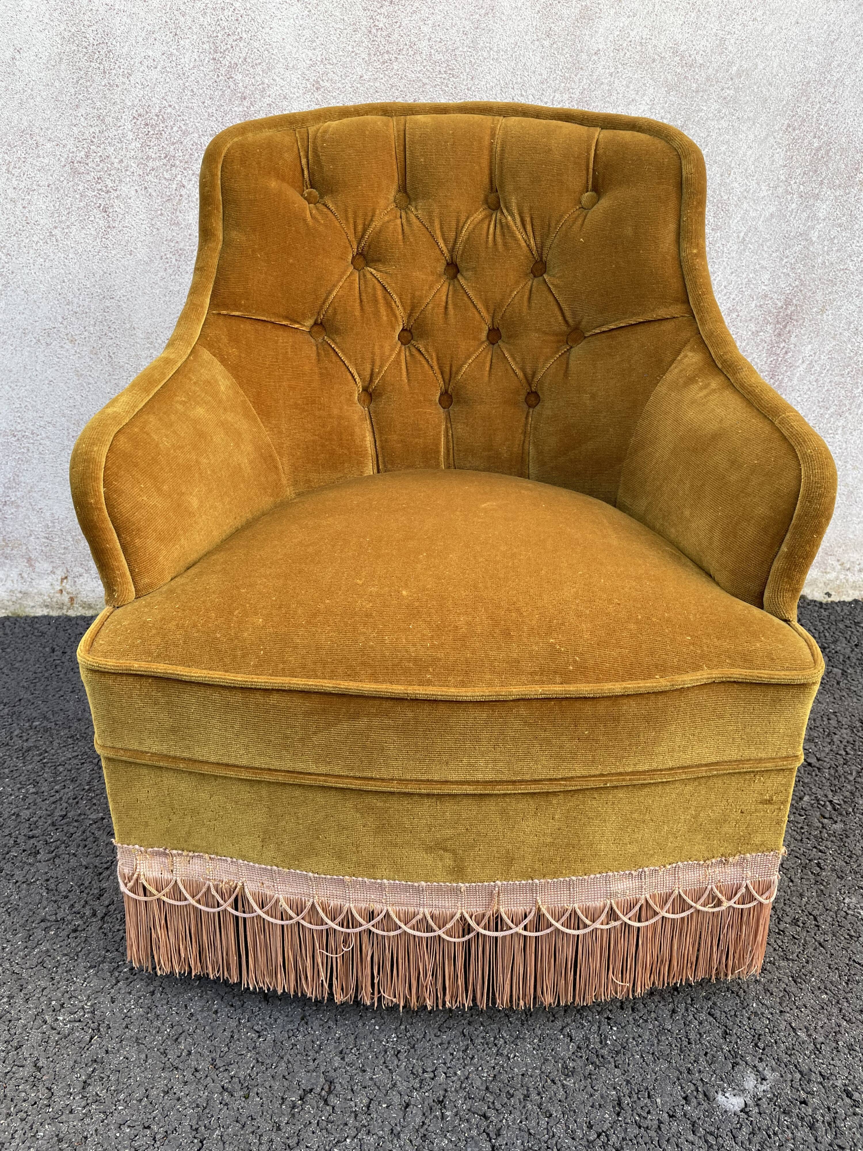 Padded golden yellow velvet toad