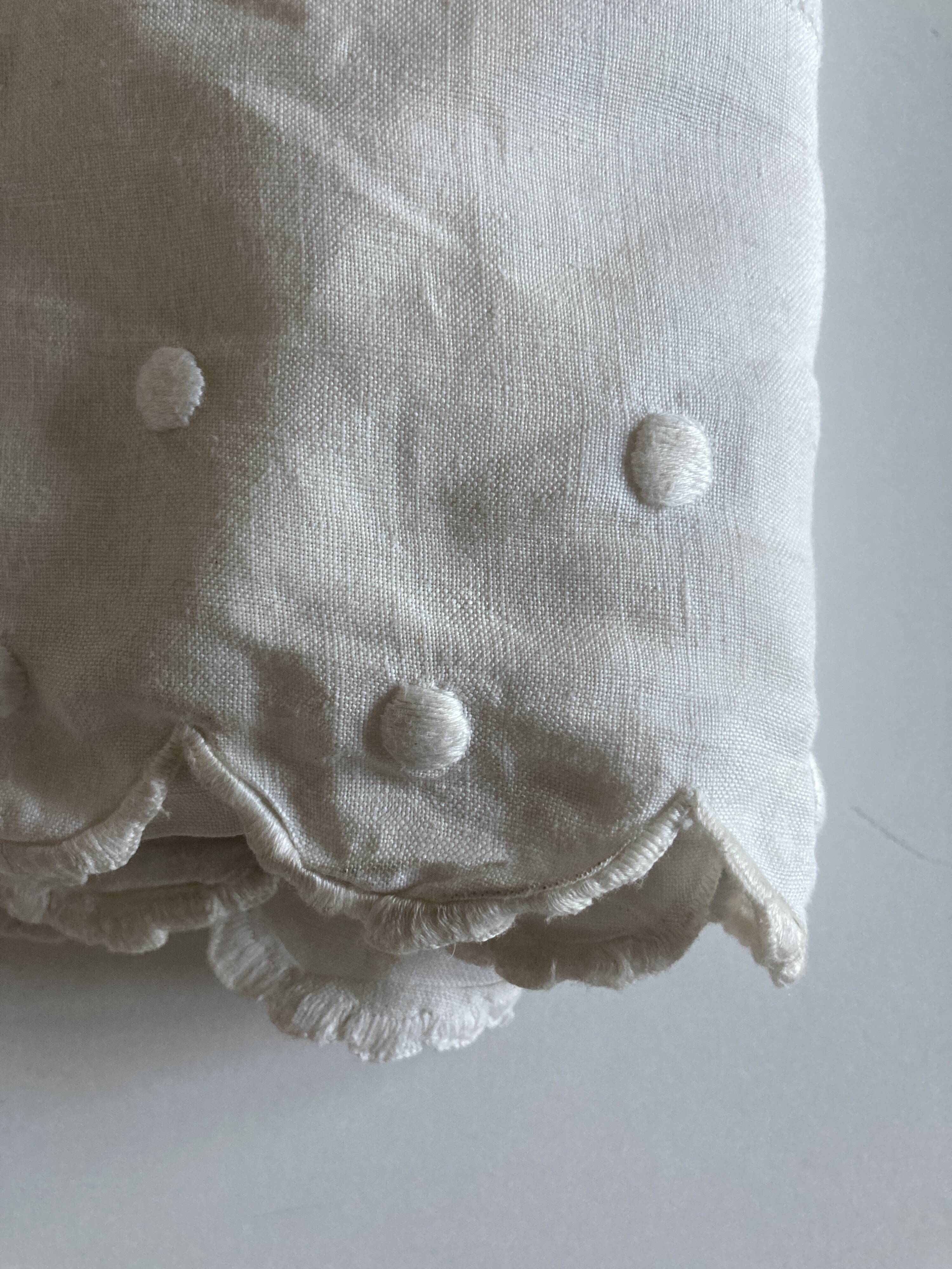 19th linen yarn sheet embroidered