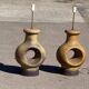 Set of 2 Danish modernist stoneware lamps from the mid-century, 1960s