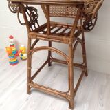 Peacock rattan high chair