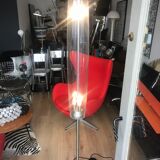 Large vintage space age globe glass and brushed steel lamppost
