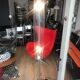 Large vintage space age globe glass and brushed steel lamppost